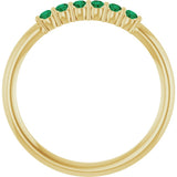14K Yellow Natural Emerald Stackable Ring