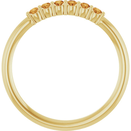 14K Yellow Gold Natural Citrine Stackable Ring