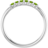 14K White Natural Peridot Stackable Ring