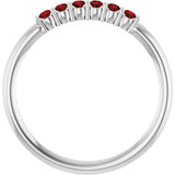 14K White Gold Natural Mozambique Garnet Stackable Ring