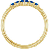 14K Yellow Natural Blue Sapphire Stackable Ring
