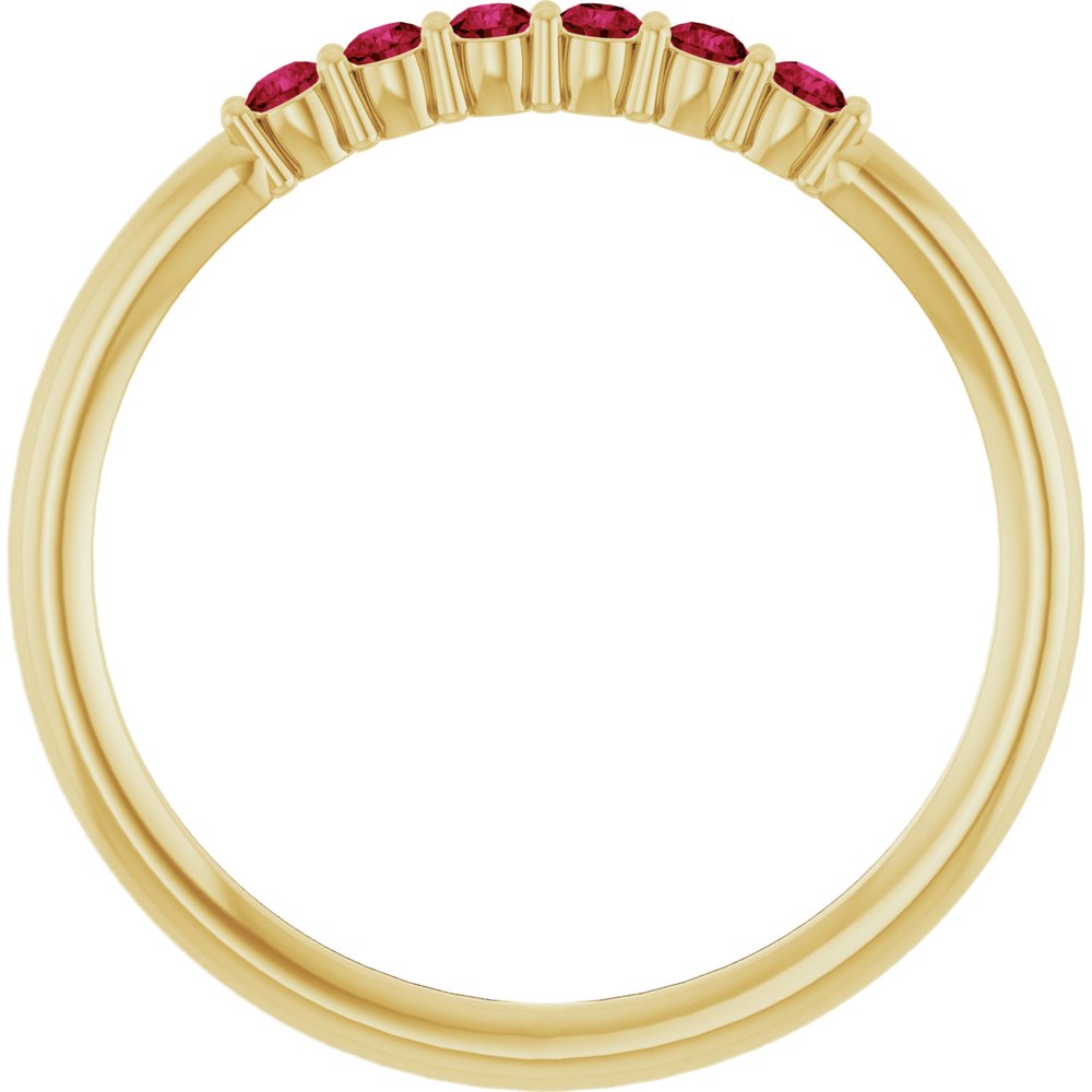 14K Yellow Natural Ruby Stackable Ring