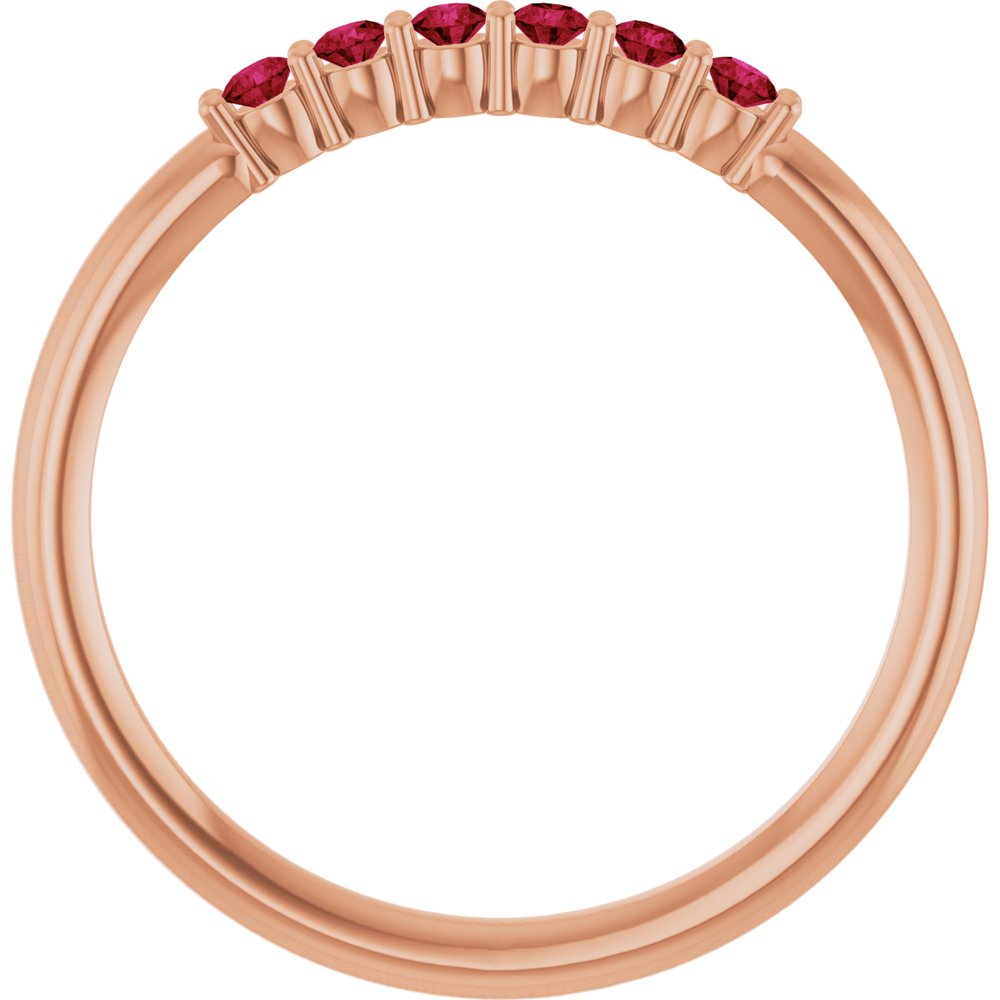 14K Rose Gold Natural Ruby Stackable Ring