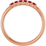 14K Rose Gold Natural Ruby Stackable Ring