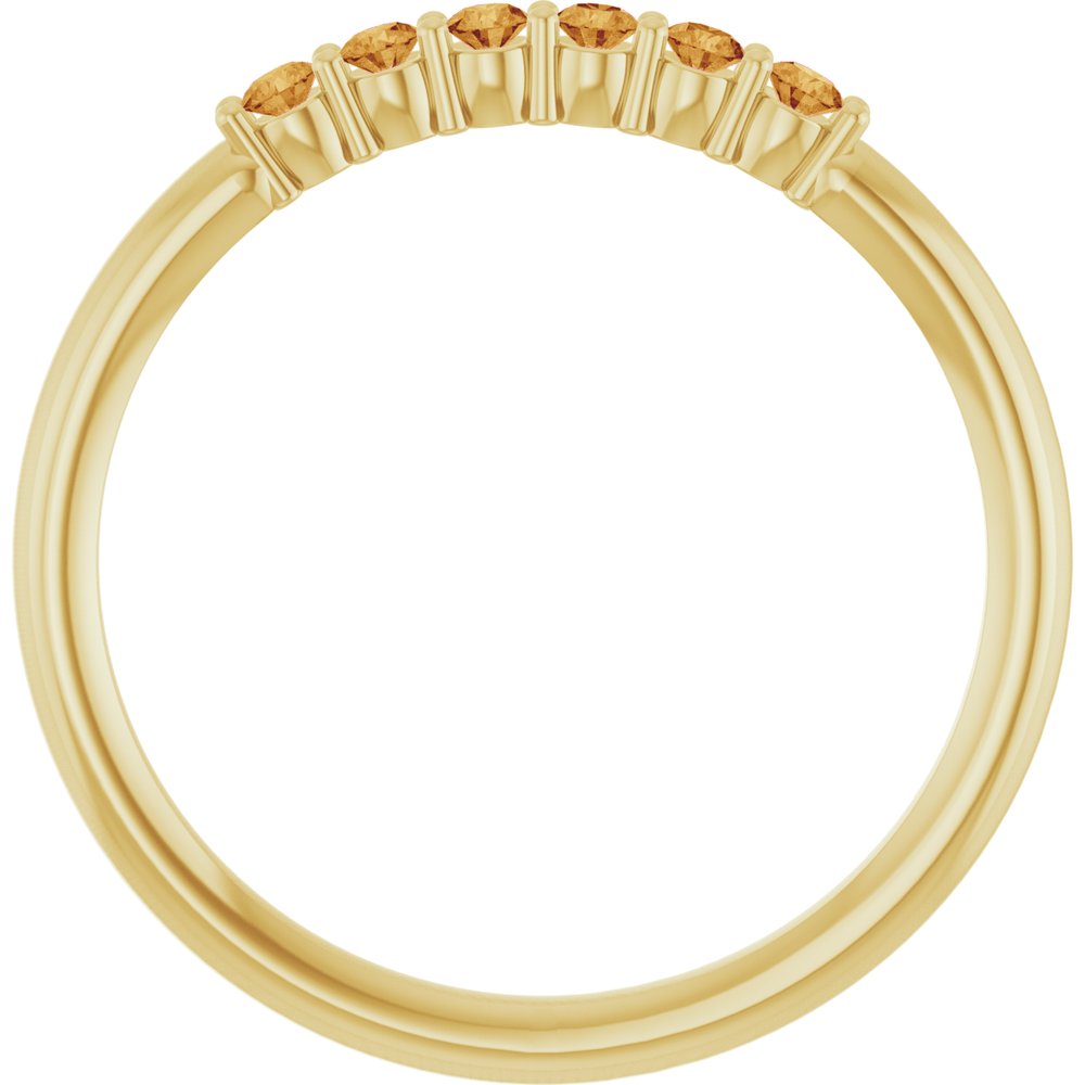 14K Yellow Gold Natural Citrine Stackable Ring