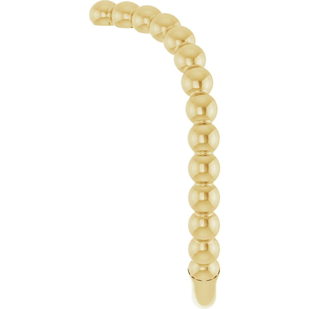 14K Yellow Beaded Stackable V Ring