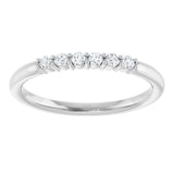 14K White 1/8 CTW Natural Diamond Stackable Ring