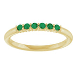 14K Yellow Gold Natural Emerald Stackable Ring