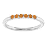 14K White Natural Citrine Stackable Ring