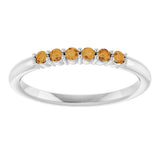 14K White Gold Natural Citrine Stackable Ring
