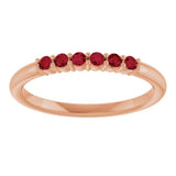 14K Rose Gold Natural Ruby Stackable Ring