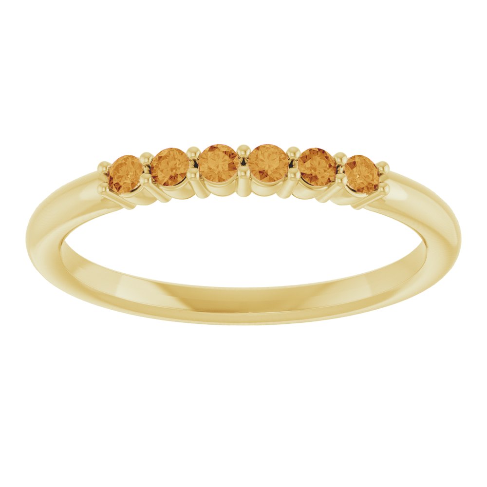 14K Yellow Gold Natural Citrine Stackable Ring