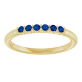 14K Yellow Natural Blue Sapphire Stackable Ring
