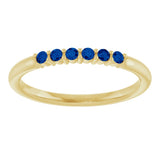 14K Yellow Natural Blue Sapphire Stackable Ring