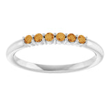 14K White Gold Natural Citrine Stackable Ring