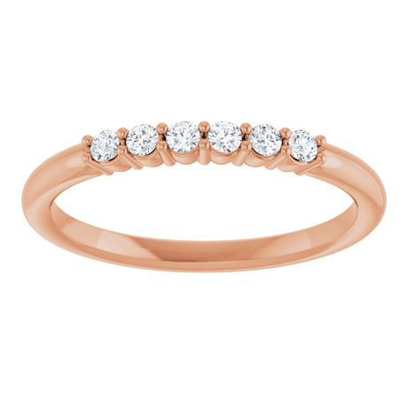 14K Rose 1/8 CTW Natural Diamond Stackable Ring