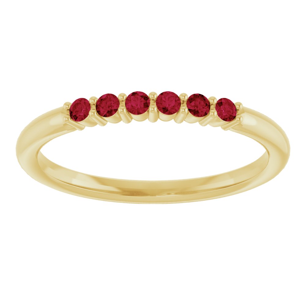 14K Yellow Natural Ruby Stackable Ring