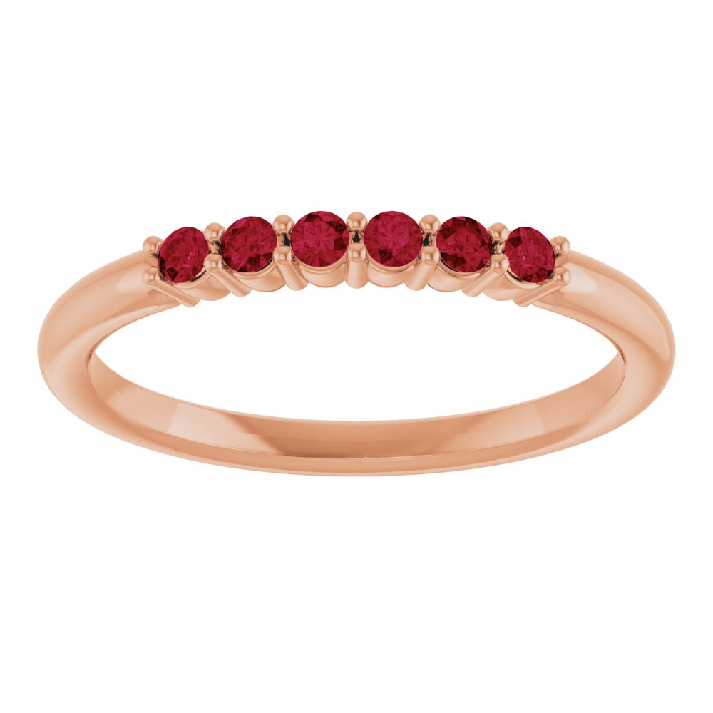 14K Rose Gold Natural Ruby Stackable Ring