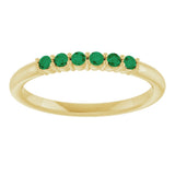 14K Yellow Natural Emerald Stackable Ring