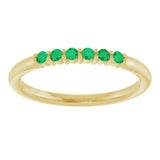 14K Yellow Natural Emerald Stackable Ring