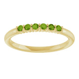 14K Yellow Natural Peridot Stackable Ring