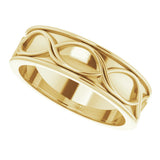 10K Yellow Gold 6.4 mm Infinity-Inspired Flat Band Size 9