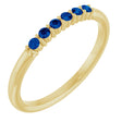 14K Yellow Natural Blue Sapphire Stackable Ring