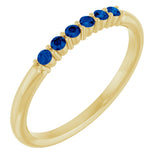 14K Yellow Natural Blue Sapphire Stackable Ring