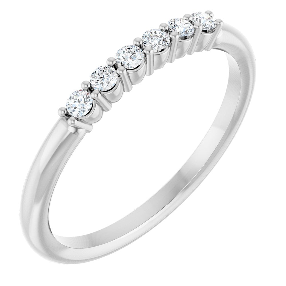 14K White Gold 1/8 CTW Natural Diamond Stackable Ring