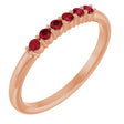 14K Rose Gold Natural Ruby Stackable Ring