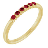 14K Yellow Natural Ruby Stackable Ring