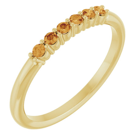 14K Yellow Gold Natural Citrine Stackable Ring