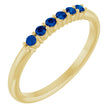 14K Yellow Natural Blue Sapphire Stackable Ring