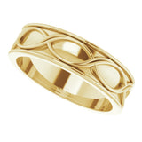 14K Yellow Gold 6.4 mm Infinity-Inspired Flat Band Size 10.5