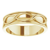 14K Yellow Gold 6.4 mm Infinity-Inspired Flat Band Size 10.5
