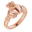 14K Rose 8.5 mm Claddagh Ring Size 6