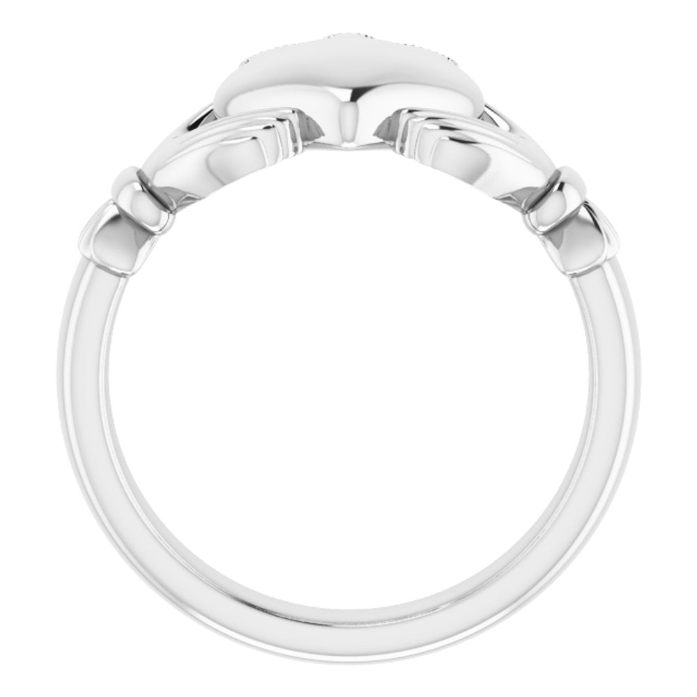 Sterling Silver 10.5 mm Claddagh Band Size 11