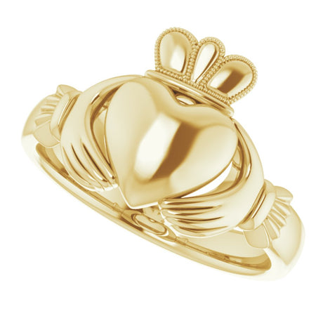 14K Yellow 8.5 mm Claddagh Ring