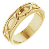 14K Yellow Gold 6.4 mm Infinity-Inspired Flat Band Size 10.5