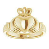 10K Yellow 8.5 mm Claddagh Ring Size 8