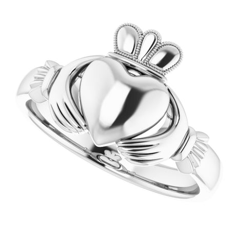 Sterling Silver 8.5 mm Claddagh Band