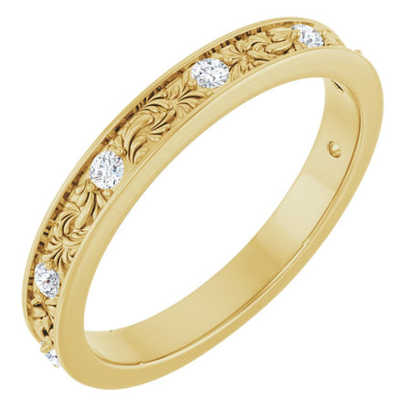 14K Yellow 1/8 CTW Natural Diamond Anniversary Band