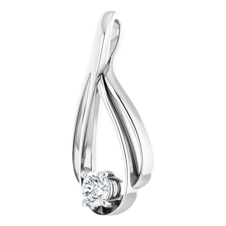 14K White 1/4 CTW Lab-Grown Diamond Teardrop Pendant