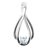 14K White 1/4 CTW Lab-Grown Diamond Teardrop Pendant