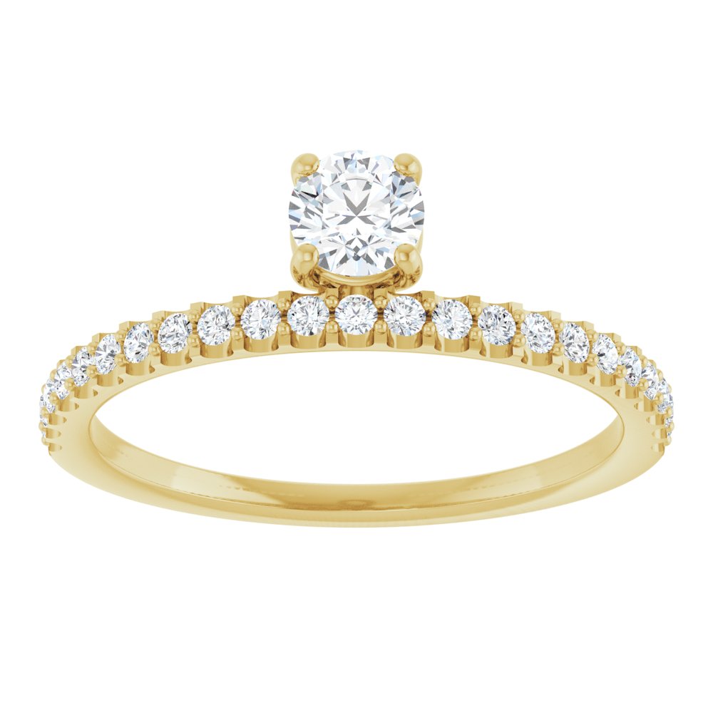 14K Yellow 1/2 CTW Natural Diamond Stackable Ring