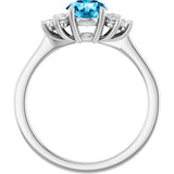 Sterling Silver Natural Aquamarine & 1/6 CTW Lab-Grown Diamond Ring