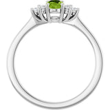 Sterling Silver Natural Peridot & 1/8 CTW Lab-Grown Diamond Ring