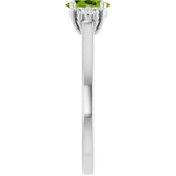 Sterling Silver Natural Peridot & 1/8 CTW Lab-Grown Diamond Ring