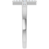 14K White Gold .08 CTW Natural Diamond Sideways Cross Ring