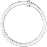 14K White Gold .08 CTW Natural Diamond Sideways Cross Ring